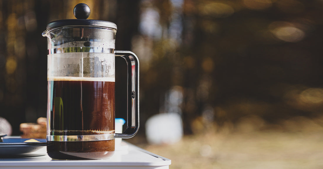 French press while camping